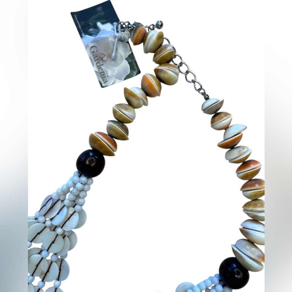 Gardenia Jewelry NEW Freshwater Pearl Mother of Pearl Stone Wood Shell Necklace - Picture 5 of 6